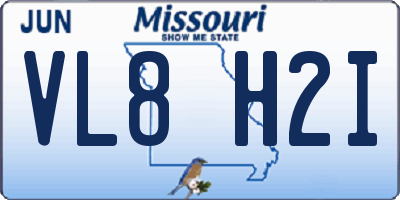 MO license plate VL8H2I
