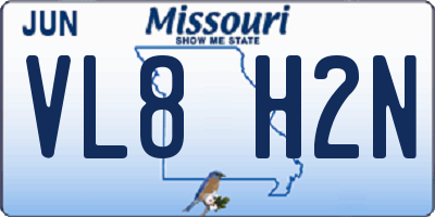 MO license plate VL8H2N