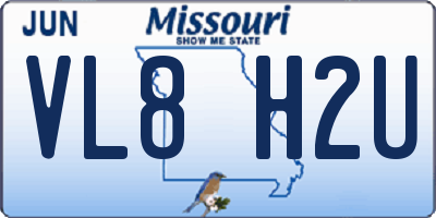 MO license plate VL8H2U