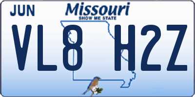 MO license plate VL8H2Z