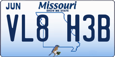MO license plate VL8H3B