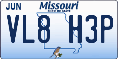 MO license plate VL8H3P