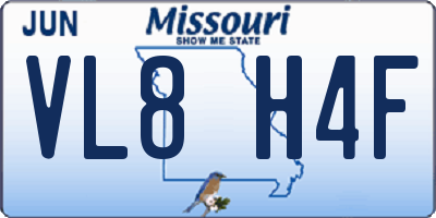 MO license plate VL8H4F