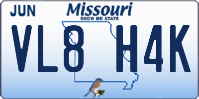 MO license plate VL8H4K