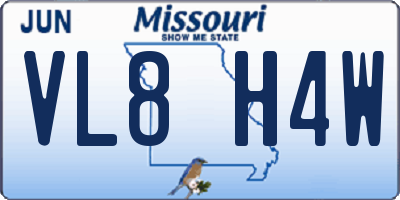 MO license plate VL8H4W