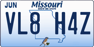 MO license plate VL8H4Z