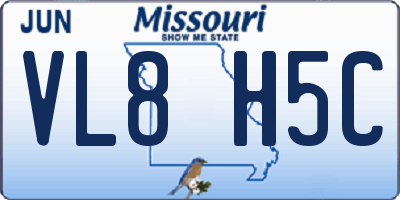 MO license plate VL8H5C