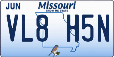 MO license plate VL8H5N