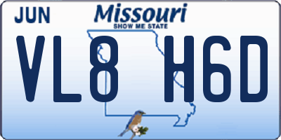 MO license plate VL8H6D