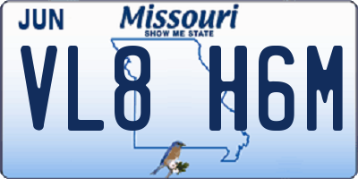 MO license plate VL8H6M