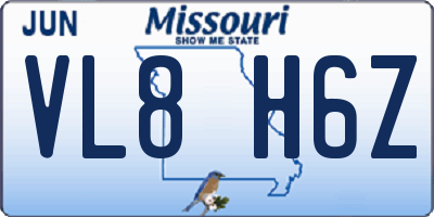 MO license plate VL8H6Z