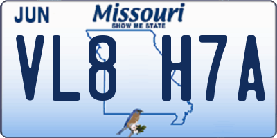 MO license plate VL8H7A