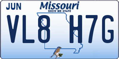 MO license plate VL8H7G