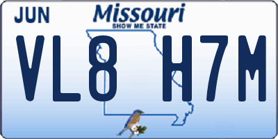 MO license plate VL8H7M