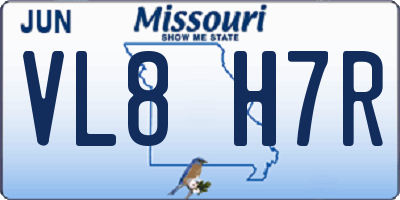 MO license plate VL8H7R
