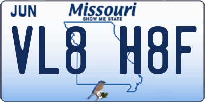 MO license plate VL8H8F