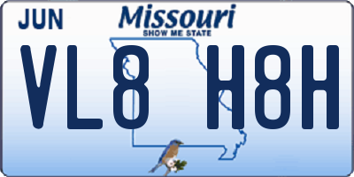 MO license plate VL8H8H