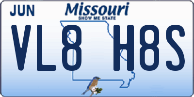 MO license plate VL8H8S
