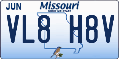 MO license plate VL8H8V