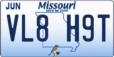 MO license plate VL8H9T