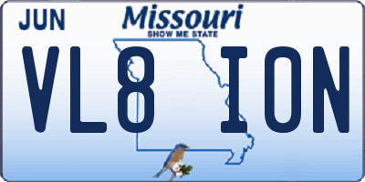 MO license plate VL8I0N