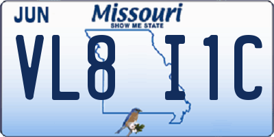 MO license plate VL8I1C