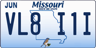 MO license plate VL8I1I