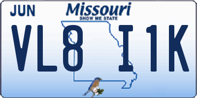 MO license plate VL8I1K