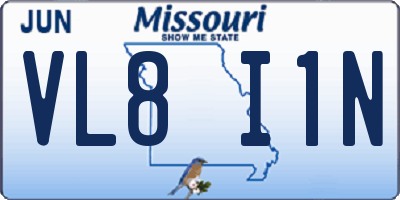 MO license plate VL8I1N
