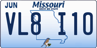 MO license plate VL8I1O