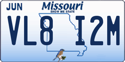 MO license plate VL8I2M