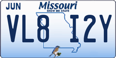 MO license plate VL8I2Y