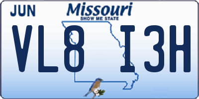 MO license plate VL8I3H