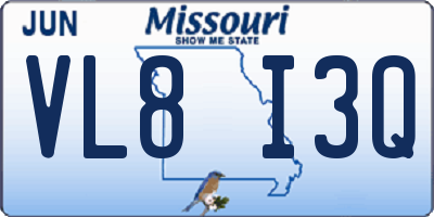 MO license plate VL8I3Q