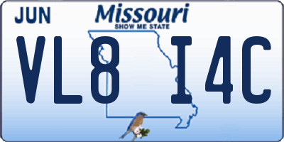 MO license plate VL8I4C