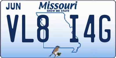 MO license plate VL8I4G