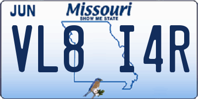 MO license plate VL8I4R