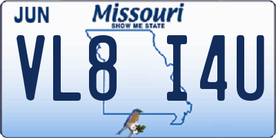 MO license plate VL8I4U