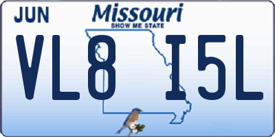 MO license plate VL8I5L