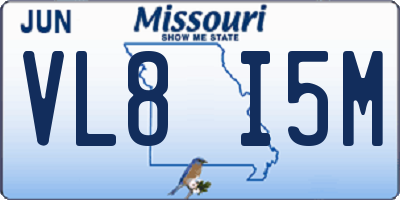 MO license plate VL8I5M