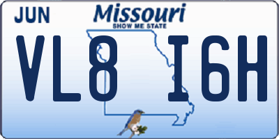 MO license plate VL8I6H