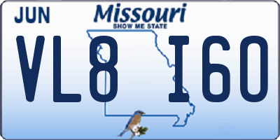 MO license plate VL8I6O
