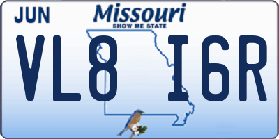 MO license plate VL8I6R