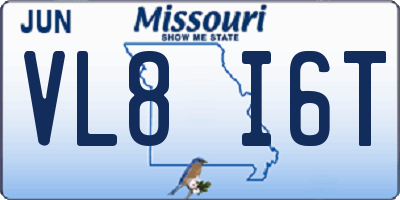 MO license plate VL8I6T