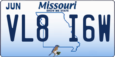 MO license plate VL8I6W