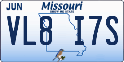 MO license plate VL8I7S