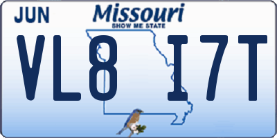 MO license plate VL8I7T