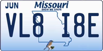 MO license plate VL8I8E