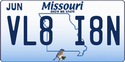 MO license plate VL8I8N