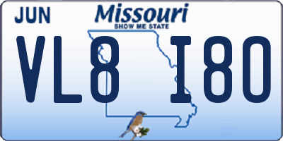 MO license plate VL8I8O